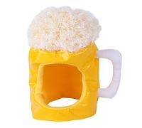 MDHQ Sombrero para mascotas, calentador de cuello y orejas, taza de cerveza, accesorios de disfraz de fiesta, accesorios de color brillante para cachorros