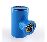Mdingbao-Manguera de latón 2-10pcs azul 1/2 "~ 1" de latón hilo hembra de PVC Conector de camiseta Jardín Riego Reducción de 3 maneras en T-tipo T TUBO Adaptador de accesorios, Conector de manguera de