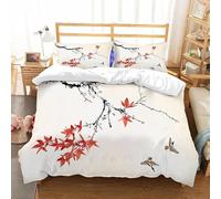 MDKLXIDF Fundas Nordicas Cama 105 Hoja de Arce Juego de Funda de Edredón Infantil Jóvenes con Cierre Cremallera, Microfibra Impreso Funda Nórdica 180x220cm y 2 Fundas de Almohada 50x75cm