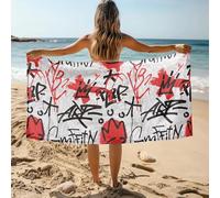 MDKLXIDF Toalla Microfibra Grande Grafiti Ligera Toallas Baño Grandes para Adultos, Compacta y de Secado Rápido para Playa Piscina Viaje Toalla de Baño - 100x200 cm