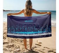 MDKLXIDF Toalla Microfibra Grande Musica Ligera Toallas Baño Grandes para Adultos, Compacta y de Secado Rápido para Playa Piscina Viaje Toalla de Baño - 100x200 cm