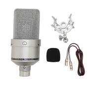 MDKSOUITY Micrófono de Condensador de Estudio con Soporte antichoque, Kit de micrófono de Condensador XLR, diafragma de 26 mm para un Sonido Claro, micrófono de grabación Profesional para (Oro)