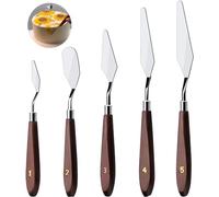 MDLJG 5 espátulas de acero inoxidable para tartas con glaseado y glaseado, cuchillo para decoración de arte, pintura, hornear, pastelería, paleta, cuchillo para pasteles, fondant, chocolate (5 piezas)