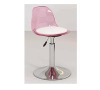 MDLOCJHF Encimera Acrylic Bar Stool with Clear Back Armless Kitchen Counter Height Barstool Adjustable Hydraulic Swivel Bar Chair for Kitchen Dining Pub Cafe Comedor(Rose)