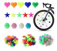 MDLSDE 108 Piezas Decoración de Radios Bicicleta, Decoraciones de Cuentas Radios Bicicleta Colores Clicker Adornos Radio Reflectantes Accesorios Decoración Perla Clip para Niñas y Niños