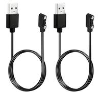 MDLSDE 2 unidades de carga universal para reloj inteligente, 2 pines, 4 mm, cargador universal USB de repuesto para diferentes relojes inteligentes, rastreadores de fitness, cable de carga