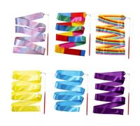 MDLSDE 6 Piezas Cinta Gimnasia Ritmica Niña, 2 Metros Cintas de Baile Danza Cintas de Gimnasia Rítmica Colores Ensueño para Entrenamiento Baile Artístico Infantil Espectáculo Talentos