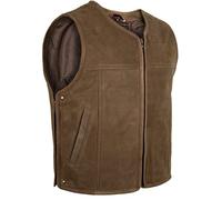 MDM Chaleco de cuero para hombre Kutte en piel rugosa marrón, marrón, XXXXL