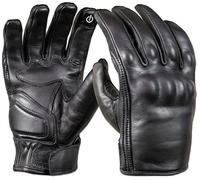 MDM Guantes de Moto de Cuero Nappa Negro para Hombre con Protección de Nudillos, Palma Reforzada, Agarre Antideslizante, Pantalla Táctil y Cierre Ajustable para Verano y Biker (Negro, X-Large)
