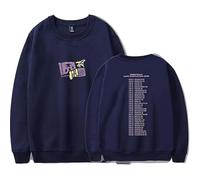 MDMLK Adrianne Lenker Bright Future Tour 2024 Sweatshirt Manga Larga Casual, Moda Estilo Estampado, Unisex, Urbano,Azul,M