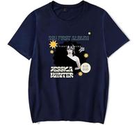 MDMLK Jessica Winter The First Album Camiseta De Manga Corta, Unisex T-Shirt, Cuello Redondo Informal, Estampado,Azul,4XL