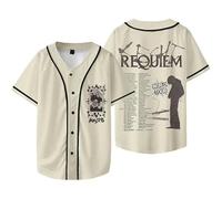 MDMLK Keshi Requiem World Tour Merch Camiseta De Manga Corta, Unisex T-Shirt, Cuello Redondo Informal, Estampado,Beige,XXL