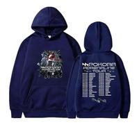 MDMLK M. Pokora Adrenaline Tour Sudadera Manga Larga Casual, Moda Estilo Estampado, Unisex, Urbano,Azul,XS