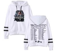 MDMLK M. Pokora Adrenaline Tour Sudadera Manga Larga Casual, Moda Estilo Estampado, Unisex, Urbano,Blanca,L
