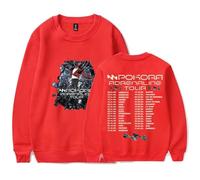 MDMLK M. Pokora Adrenaline Tour Sudadera Manga Larga Casual, Moda Estilo Estampado, Unisex, Urbano,Rojo,XXS
