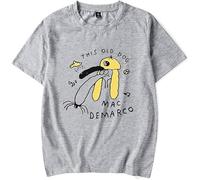 MDMLK Mac Demarco This Old Dog Camiseta De Manga Corta, Unisex T-Shirt, Cuello Redondo Informal, Estampado,Gris,XXL