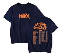 MDMLK Mora Lo Mismo De La Otra Vez Tour 2025 Camiseta De Manga Corta, Unisex T-Shirt, Cuello Redondo Informal, Estampado,Azul,XS
