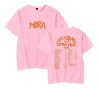 MDMLK Mora Lo Mismo De La Otra Vez Tour 2025 Camiseta De Manga Corta, Unisex T-Shirt, Cuello Redondo Informal, Estampado,Rosado,S