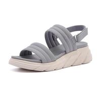 Mdrcg Sandalias de Plataforma para Mujer, cómodas Sandalias de cuña Gruesa con Correa Ajustable en el Tobillo, Puntera Abierta, Plantilla Acolchada,Gris,39 EU