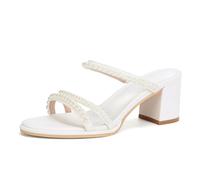 Mdrcg Sandalias de Vestir para Mujer con Tiras, Puntera Abierta y tacón bajo Cuadrado y Grueso; Zapatos Tipo Mule Casuales de Verano y Calzado Elegante.
