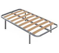MDS MEJORDESCANSO - Somier de Láminas de Madera con Estructura de Acero y Patas Incluidas | Medida: 90x190 cm | Altura 35 cm | Refuerzo Central | Fabricación Española