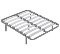 MDS MEJORDESCANSO - Somier Reforzado con Láminas de Madera de Haya Acabado Grafito | Estructura de Acero 40x30 mm | Patas Cilíndricas | Altura Final 30 cm | Medida: 150x180 cm | Fabricado en España