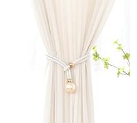 MDSIOKHJ Alzapaños para Cortinas 1/2/4 Uds. Cuerda Trasera for Amarre de Cortina con Ventana Perlas 4 cm y Soporte for Alzapaños Gasa for Cortinas, Adornos, Cuerdas for(White,4 Pcs Pack)