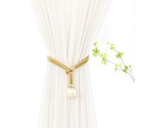 MDSIOKHJ Alzapaños para Cortinas 1/2/4 Uds. Cuerda Trasera for Amarre de Cortina con Ventana Perlas 4 cm y Soporte for Alzapaños Gasa for Cortinas, Adornos, Cuerdas for(Gold,1 Pc)