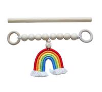 MDSIOKHJ Alzapaños para Cortinas 2 uds Borla Multicolor Cuentas de Madera Cortina Tieback Bohemio Hecho a Mano Cuerda Corbata Granja Titular Boho(C)
