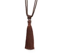 MDSIOKHJ Alzapaños para Cortinas 4 Piezas de borlas con Cuentas, Flecos, Seda, decoración Ropa, Cuerda Colgante, Borla for Llaves, Accesorios Cortina DIY(Brown)