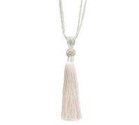 MDSIOKHJ Alzapaños para Cortinas 4 Piezas de borlas con Cuentas, Flecos, Seda, decoración Ropa, Cuerda Colgante, Borla for Llaves, Accesorios Cortina DIY(Beige)