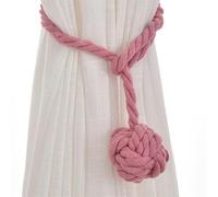 MDSIOKHJ Alzapaños para Cortinas Hebillas de Bola encuadernación sólida for Cortina, Cuerda algodón y Lino, Soporte for, Tejida a Mano, retención, 1 ud(Pink)