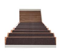 MDSIOKHJ Escalones De Alfombra 15 alfombras for escaleras de 8 x 30 Pulgadas, Antideslizantes, con Respaldo de Goma Antideslizante, perfectas for Mascotas y Personas Mayores(Stripe - Coffee)