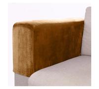 MDSIOKHJ Fundas para Reposabrazos De Sofá Plush Velvet Sofa Armrest Cover For Living Room Stretch Solid Arm Protector Armchair Couch Removable 2 Pieces Four Seasons(Chocolate)