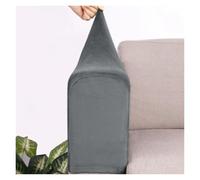 MDSIOKHJ Fundas para Reposabrazos De Sofá Plush Velvet Sofa Armrest Cover For Living Room Stretch Solid Arm Protector Armchair Couch Removable 2 Pieces Four Seasons(Dark Grey)