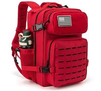 MDSIOKHJ Mochila De Montañismo Mochila táctica de 25L for hombres y mujeres, mochilas viaje for senderismo, equipo acampada al aire libre, mochila escolar para Hombre(Red)