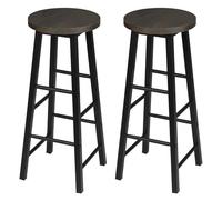 MDSIOKHJ Taburete De Bar Juego de 2 taburetes Altos Bar Madera Maciza, Taburete bistró con Estructura Acero Estable, Silla Comedor y café, decoración para Barra De Desayuno(Black and Rust)