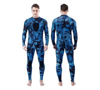 MDSIOKHJ Traje De Buceo Traje de Buceo de Neopreno de 3 mm for Hombre, con Cremallera en la Espalda, Mangas largas, Talla Grande, for Pesca submarina, for Hombre, for Surf(Blue,XL)