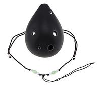 mdtep Flauta de 6 agujeros, instrumento de cerámica negra de cerámica, con cómodo cabestrillo Práctico ocarina (Color: Negro)
