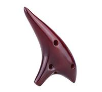 mdtep Flauta de ocarina de cerámica de 12 agujeros Alto C ahumado Burn estilo submarino instrumento musical con partitura de música para amantes de la música principiante práctico ocarina (color rojo)