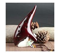 mdtep Ocarina Alto C Classic Flauta instrumento con bolsa protectora y cordón de regalo práctico ocarina (color: rojo)