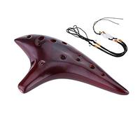 mdtep Ocarina de 12 hoyos, principiante C ahumado, instrumento práctico ocarina (color: marrón)