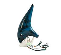 mdtep Ocarina de cerámica de 12 agujeros para principiantes, ocarina práctica (color azul)