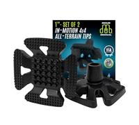 MDUB Puntas médicas para todo terreno, diseño resistente y puntas de muletas resistentes, punta de arena, nieve, suciedad y lluvia para ejes de 1 pulgada, negro, paquete de 2 unidades