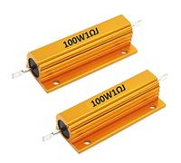 Mdurian 2 X 100W 1 Ohm Resistor 5% Caja de Aluminio Resistencias de Carga Bobinado Chasis Montado Chasis Carcasa Plato de Oro Adaptador para Luz Convertidor