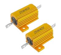 Mdurian 2 X 25W 4 Ohm Resistor 5% Caja de Aluminio Resistencias de Carga Bobinado Chasis Montado Chasis Carcasa Plato de Oro