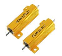 Mdurian 2 X 50W 100 Ohm Resistor 5% Caja de Aluminio Resistencias de Carga Bobinado Chasis Montado Chasis Carcasa Plato de Oro
