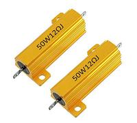 Mdurian 2 X 50W 12 Ohm Resistor 5% Caja de Aluminio Resistencias de Carga Bobinado Chasis Montado Chasis Carcasa Plato de Oro