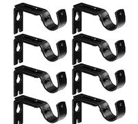 Mdurian Soporte de Barra de Cortina Ajustable de Metal de 35 mm Resistente para Barra de Cortina, Negro, 8 Piezas