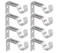 Mdurian Soporte de Barra de Cortina Ajustable de Metal de 35 mm Resistente para Barra de Cortina, Plateado, 8 Piezas